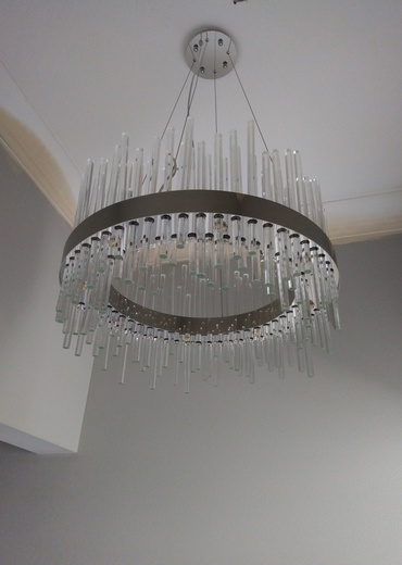 Crystal Heavy light chandelier mounted.